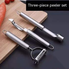 Kitchen Tools Three-piece Set Double-sided Dual-use Scraping Shredder Fruit Corer