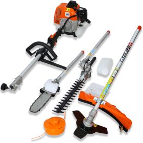 4 in 1 Multi-Functional Trimming Tool, 33CC 2-Cycle Garden Tool System with Gas Pole Saw, Hedge Trimmer, Grass Trimmer, and Brush Cutter EPA Compliant
