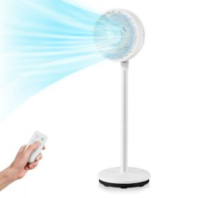 9 Inch Portable Oscillating Pedestal Floor Fan with Adjustable Heights and Speeds