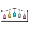 DecMode 5 Holder Multi Colored Metal Hanging Bottle Decorative Candle Lantern