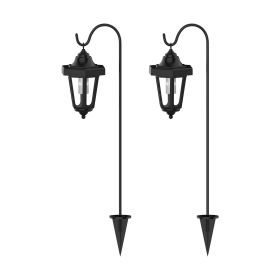 Solar LED Hanging Coach Lanterns ? Black - Set of 2 by Pure Garden