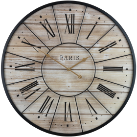 Sorbus Oversized Clock: Roman Numerals, French Paris Farmhouse Décor, 24' Round