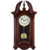 Bedford Clock Collection 26.5" Colonial Mahogany Cherry Oak Finish Chiming Wall Clock with Roman Numerals