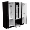 Six Doors Armoire Maya, Bedroom, Black / White