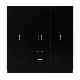 Six Doors Armoire Maya, Bedroom, Black / White