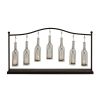 DecMode 7 Holder Black Metal Hanging Bottle Decorative Candle Lantern