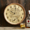 Taylor 14-inch Bourbon Barrel Clock with Thermometer