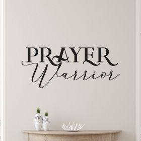 Decor - Prayer Warrior Removable Vinyl Wall Decal, Easy Peel And Stick Wall Art