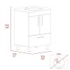 Clifton 2-Door Rectangle Single Bathroom Vanity Black Wengue