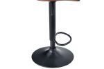 Bar Stools Set of 2 Counter Height, Swivel Barstools with Footrest and Back, Height Adjustable Modern Bar Chairs, Vintage Leather, Retro Brown