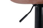 Bar Stools Set of 2 Counter Height, Swivel Barstools with Footrest and Back, Height Adjustable Modern Bar Chairs, Vintage Leather, Retro Brown