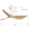 52 Inch Indoor Ceiling Fan With 6 Speed Remote Control 3 Solid Wood Blade Reversible DC Motor For Home