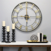 Stratton Home Decor 31.50" Oversized Industrial Austin Wall Clock in Gold