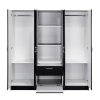 Six Doors Armoire Maya, Bedroom, Black / White