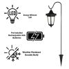 Solar-Powered Outdoor Lights - Set of 2 Weather Resistant Black Hanging Coach Lantern LED Lights with Shepherd Hooks for Mounting by Pure Garden