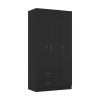 Three Door Armoire Clark, Bedroom, Black