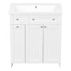 30" White Bathroom vanity with Single Sink ,Combo Cabinet Undermount Sink,Bathroom Storage Cabinet vanities