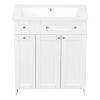 30" White Bathroom vanity with Single Sink ,Combo Cabinet Undermount Sink,Bathroom Storage Cabinet vanities