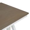 TREXM 5-Piece Retro Dining Set, Rectangular Wooden Dining Table and 4 Upholstered Chairs for Dining Room and Kitchen (Brown+White)