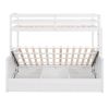 Wood Twin over Full Bunk Bed with Hydraulic Lift Up Storage, White