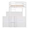 Wood Twin over Full Bunk Bed with Hydraulic Lift Up Storage, White