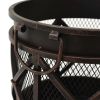 Rustic Fire Pit with Poker Φ16.5"21.3" Steell