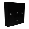 Six Doors Armoire Maya, Bedroom, Black / White