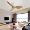 52 Inch Indoor Ceiling Fan With 6 Speed Remote Control 3 Solid Wood Blade Reversible DC Motor For Home