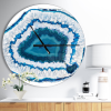 Designart 'Blue Agate Crystal' Metal Wall Clock