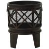 Rustic Fire Pit with Poker Φ16.5"21.3" Steell