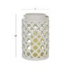 DecMode White Ceramic Circles Decorative Candle Lantern with Cut Out Design
