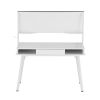 Techni Mobili Study Computer Desk with Storage & Magnetic Dry Erase White Board, White