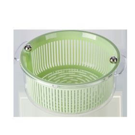 Drain Basket Manual Laundry-drier Kitchen Manual Salad Spinner (Option: Mint Green)