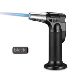 Portable Straight Cigar Flame Gun Welding Gun Barbecue Lighter Igniter Burning Torch Outdoor Moxibustion (Option: 606 Black)