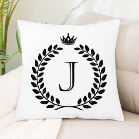 Hot Sale English Letter Flannel Throw Pillow Office Home Cushion (Option: J1)