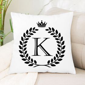 Hot Sale English Letter Flannel Throw Pillow Office Home Cushion (Option: K1)