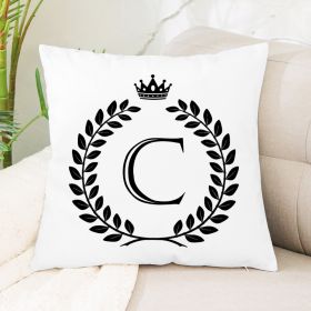 Hot Sale English Letter Flannel Throw Pillow Office Home Cushion (Option: C1)