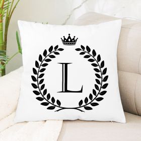 Hot Sale English Letter Flannel Throw Pillow Office Home Cushion (Option: L1)