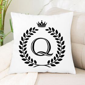 Hot Sale English Letter Flannel Throw Pillow Office Home Cushion (Option: Q1)