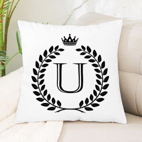 Hot Sale English Letter Flannel Throw Pillow Office Home Cushion (Option: U1)