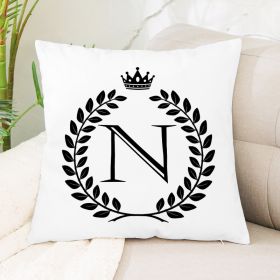 Hot Sale English Letter Flannel Throw Pillow Office Home Cushion (Option: N1)