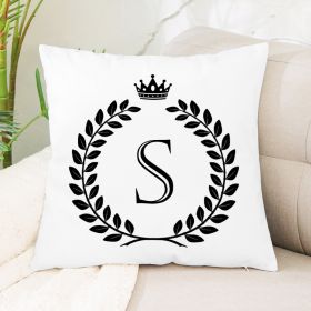Hot Sale English Letter Flannel Throw Pillow Office Home Cushion (Option: S1)