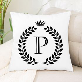 Hot Sale English Letter Flannel Throw Pillow Office Home Cushion (Option: P1)