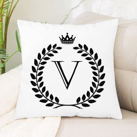 Hot Sale English Letter Flannel Throw Pillow Office Home Cushion (Option: V1)