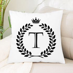 Hot Sale English Letter Flannel Throw Pillow Office Home Cushion (Option: T1)