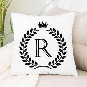 Hot Sale English Letter Flannel Throw Pillow Office Home Cushion (Option: R1)