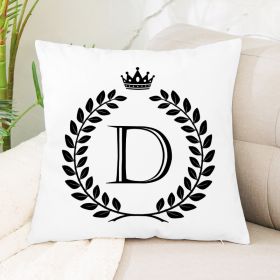 Hot Sale English Letter Flannel Throw Pillow Office Home Cushion (Option: D1)