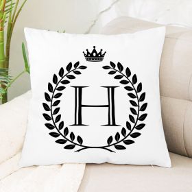 Hot Sale English Letter Flannel Throw Pillow Office Home Cushion (Option: H1)