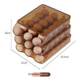Egg Preservation Box Special Rolling Egg Box For Refrigerator Preservation Shelf Supports (Option: Brown 3 Layers)