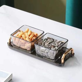 Dried Fruit Tray Living Room Home Glass Fruit Snack Dish Grid Candy Plate (Option: Ash Tray 1 2 Plates)